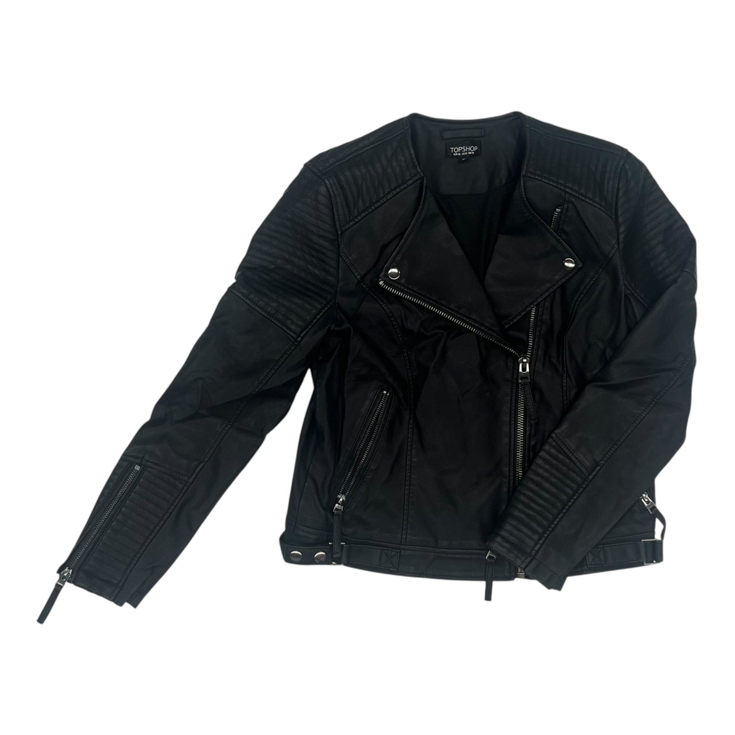 Jacket Moto By Topshop In Black, Size:M