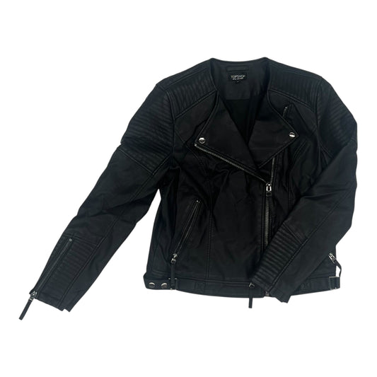 Jacket Moto By Topshop In Black, Size:M