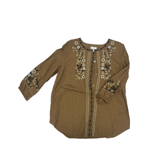 Top 3/4 Sleeve By J. Jill In Brown, Size:M