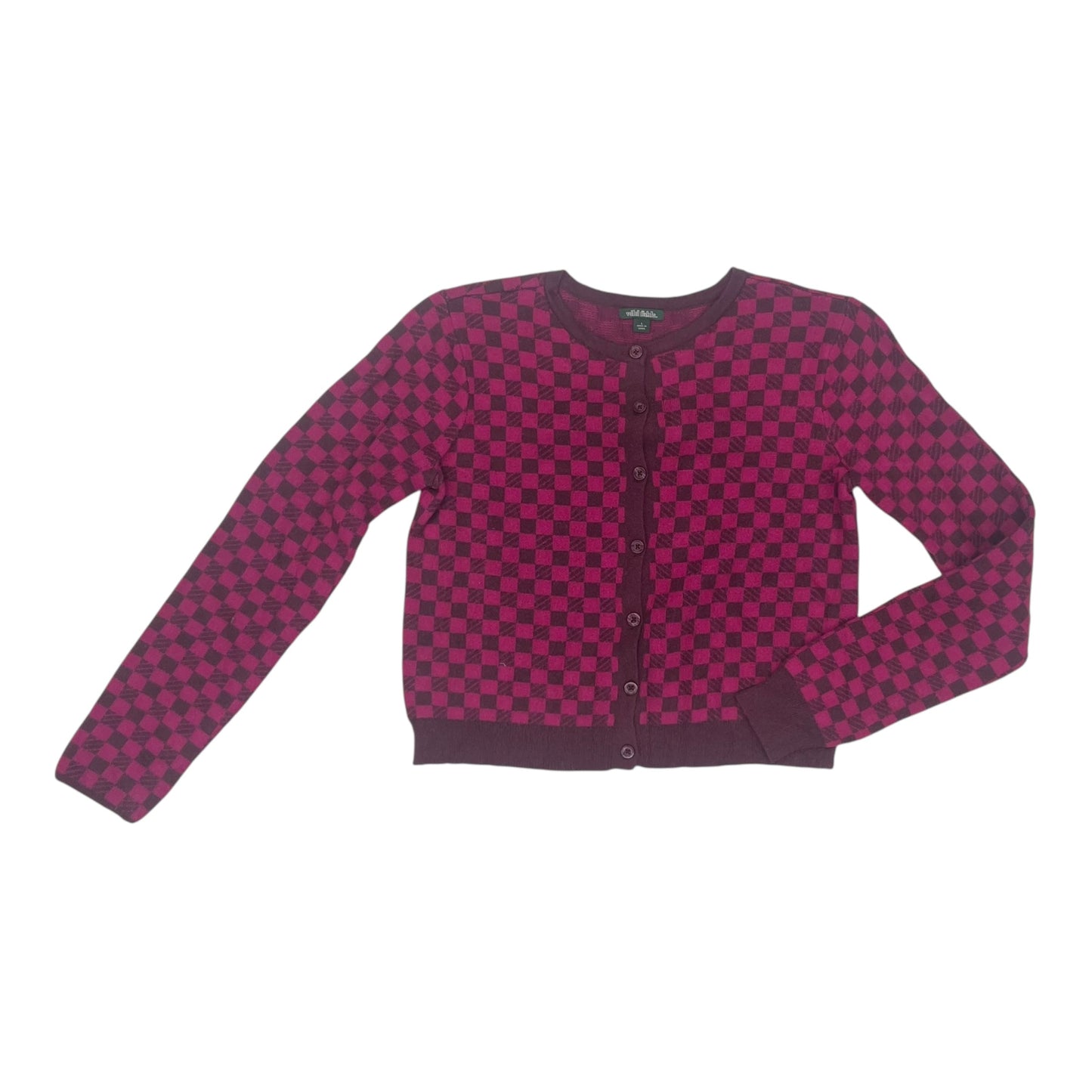 Sweater Cardigan By Wild Fable In Pink & Purple, Size:L