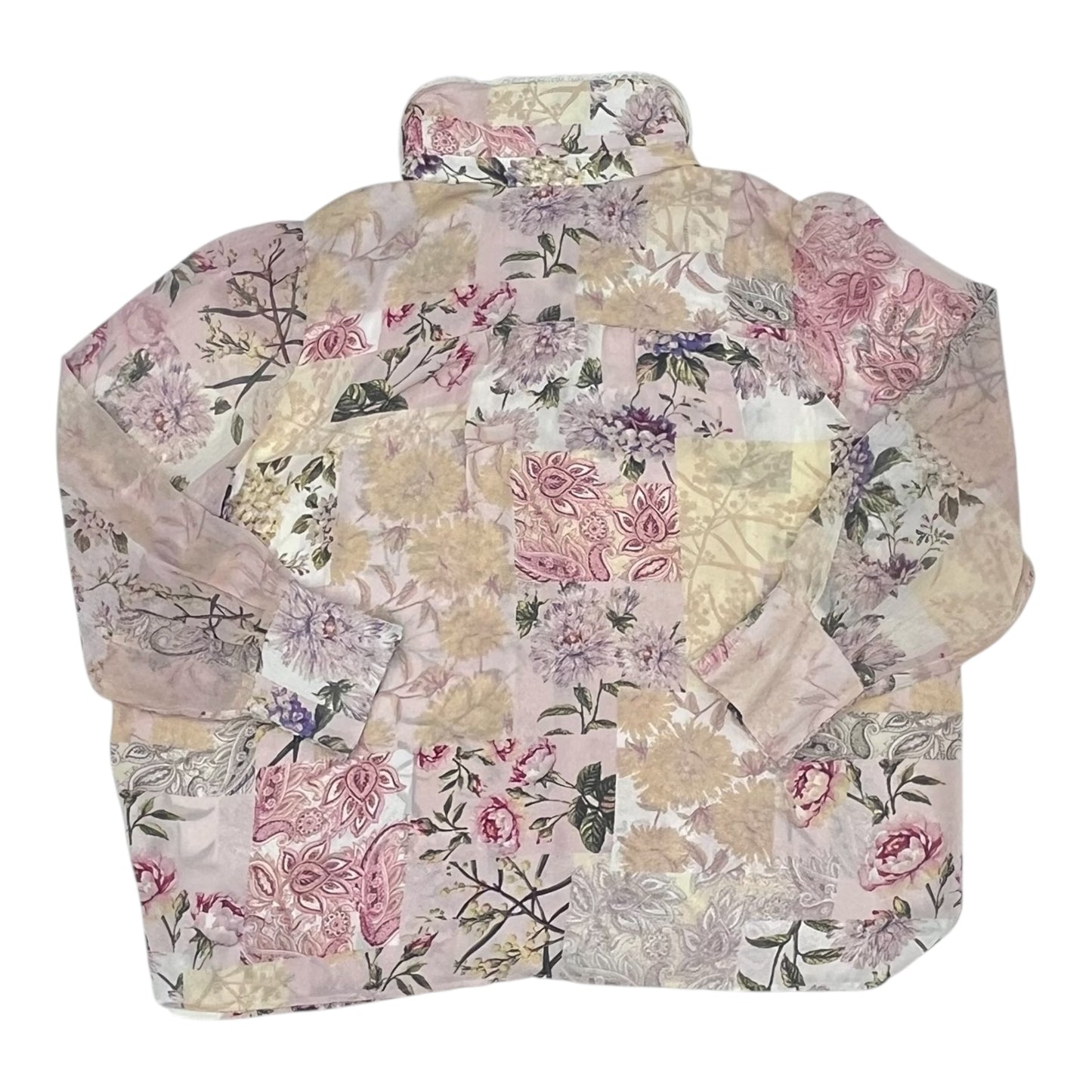 Blouse Ls By Cynthia Rowley In Floral Print, Size:2X