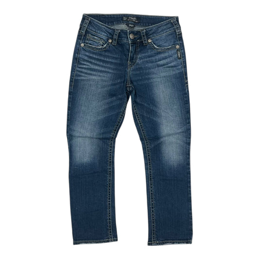 Jeans Cropped By Silver In Blue Denim, Size:4