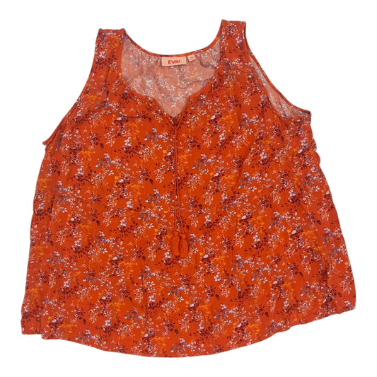 Top Sleeveless By Evri In Orange, Size:2X