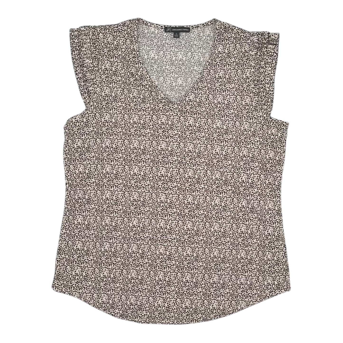 Blouse Ss By Adrianna Papell In Black & Tan, Size:S