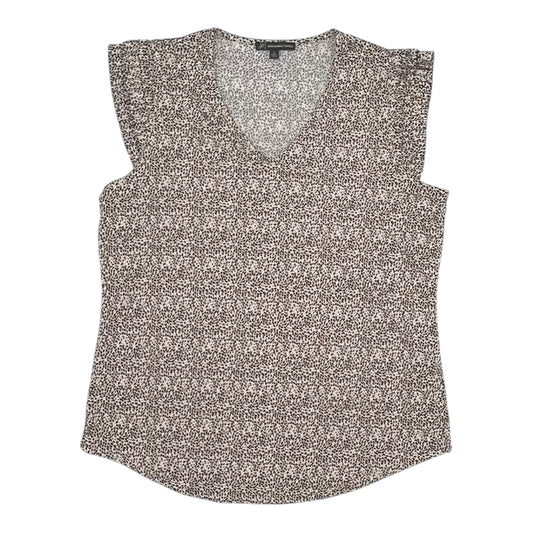 Blouse Ss By Adrianna Papell In Black & Tan, Size:S