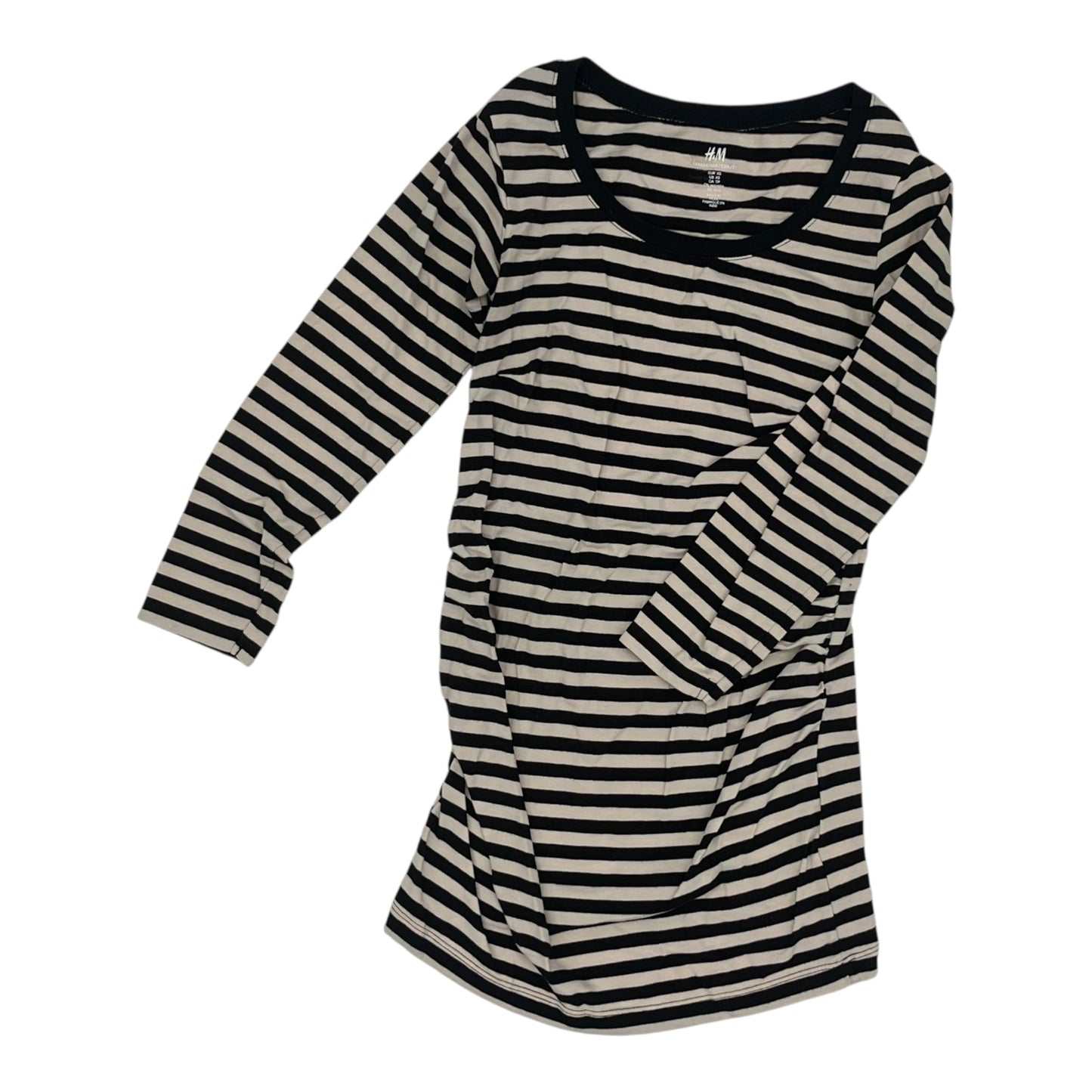 Mat Top Ls By H&M Mama In Black & Tan, Size:Xs