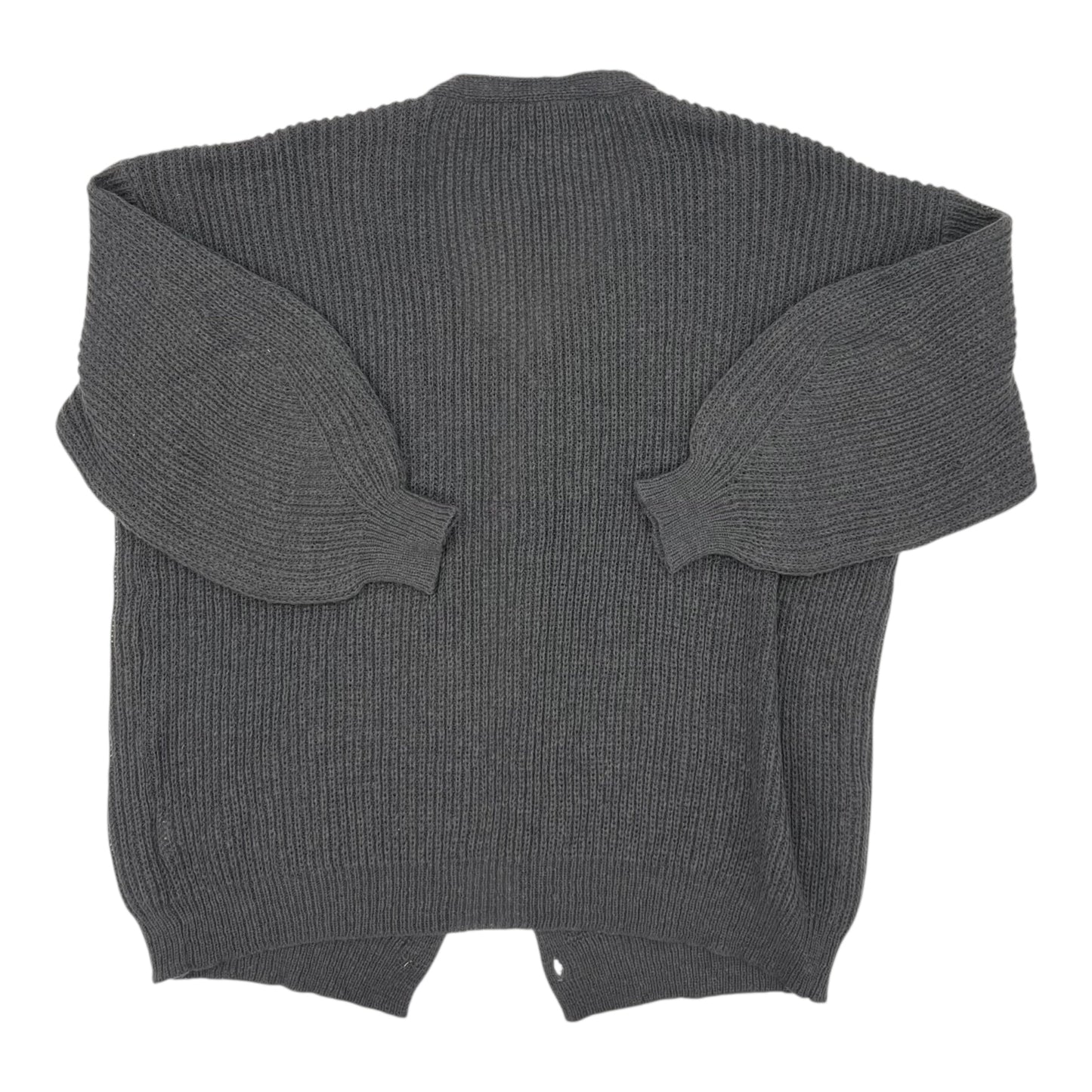 Sweater Cardigan By Shein In Grey, Size:2X