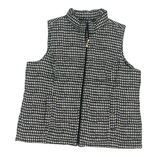 Vest Puffer & Quilted By Charter Club In Black & White, Size:2X