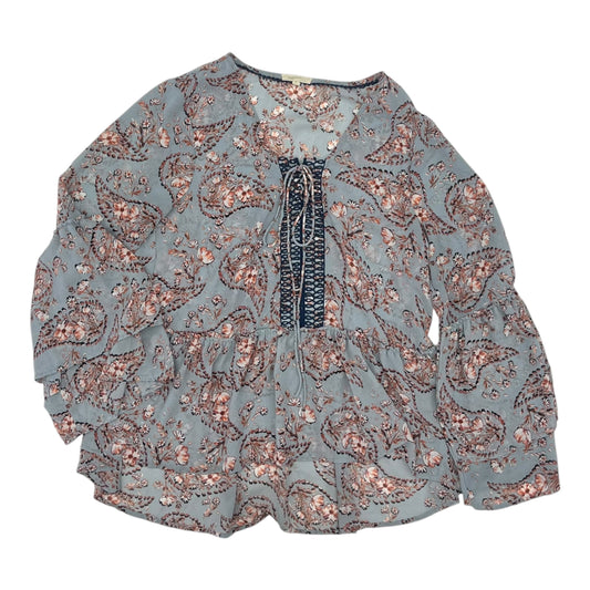 Blouse Ls By Mystree In Blue, Size:S
