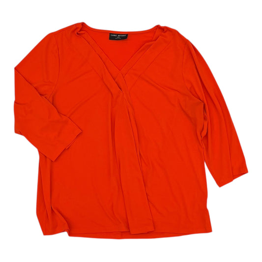 Blouse 3/4 Sleeve By Lane Bryant In Orange, Size:1X