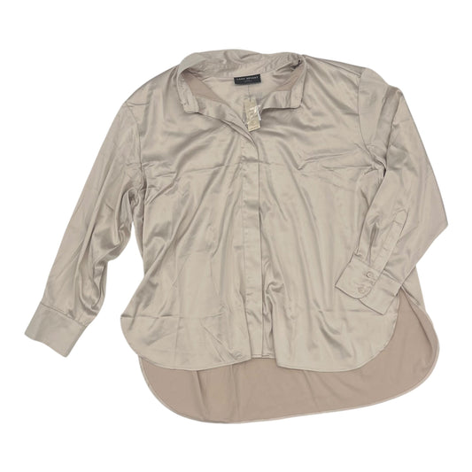 Blouse Ls By Lane Bryant In Tan, Size:2X