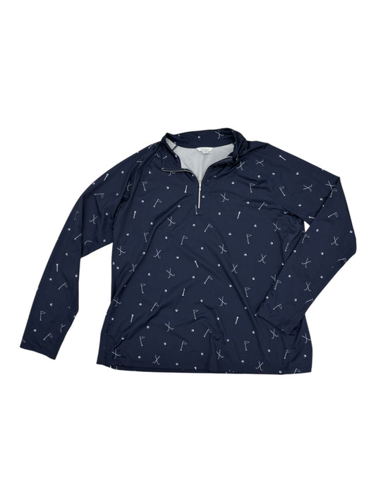 Athletic Top Ls Collar By Lady Hagen In Navy, Size:Xxl