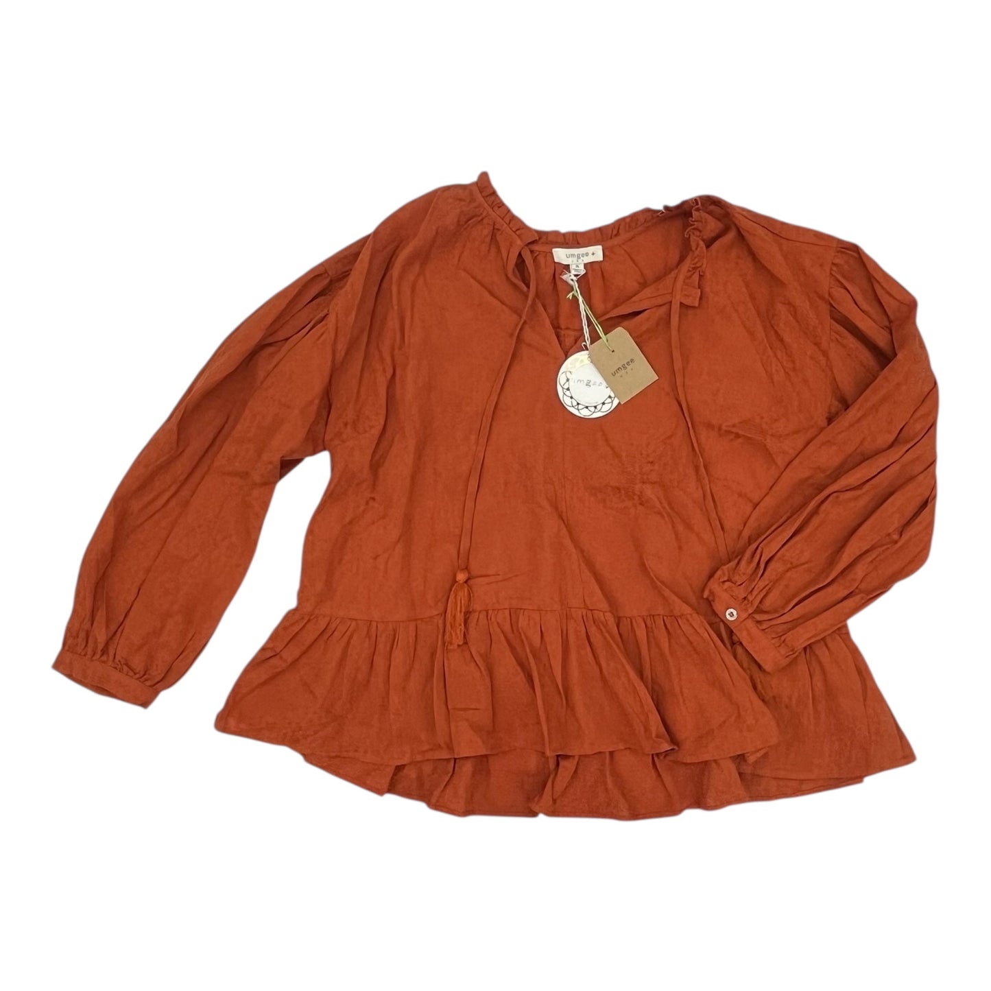 Blouse Ls By Umgee In Orange, Size:Xl