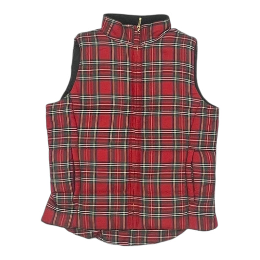 Vest Puffer & Quilted By Chaps In Plaid Pattern, Size:Mp