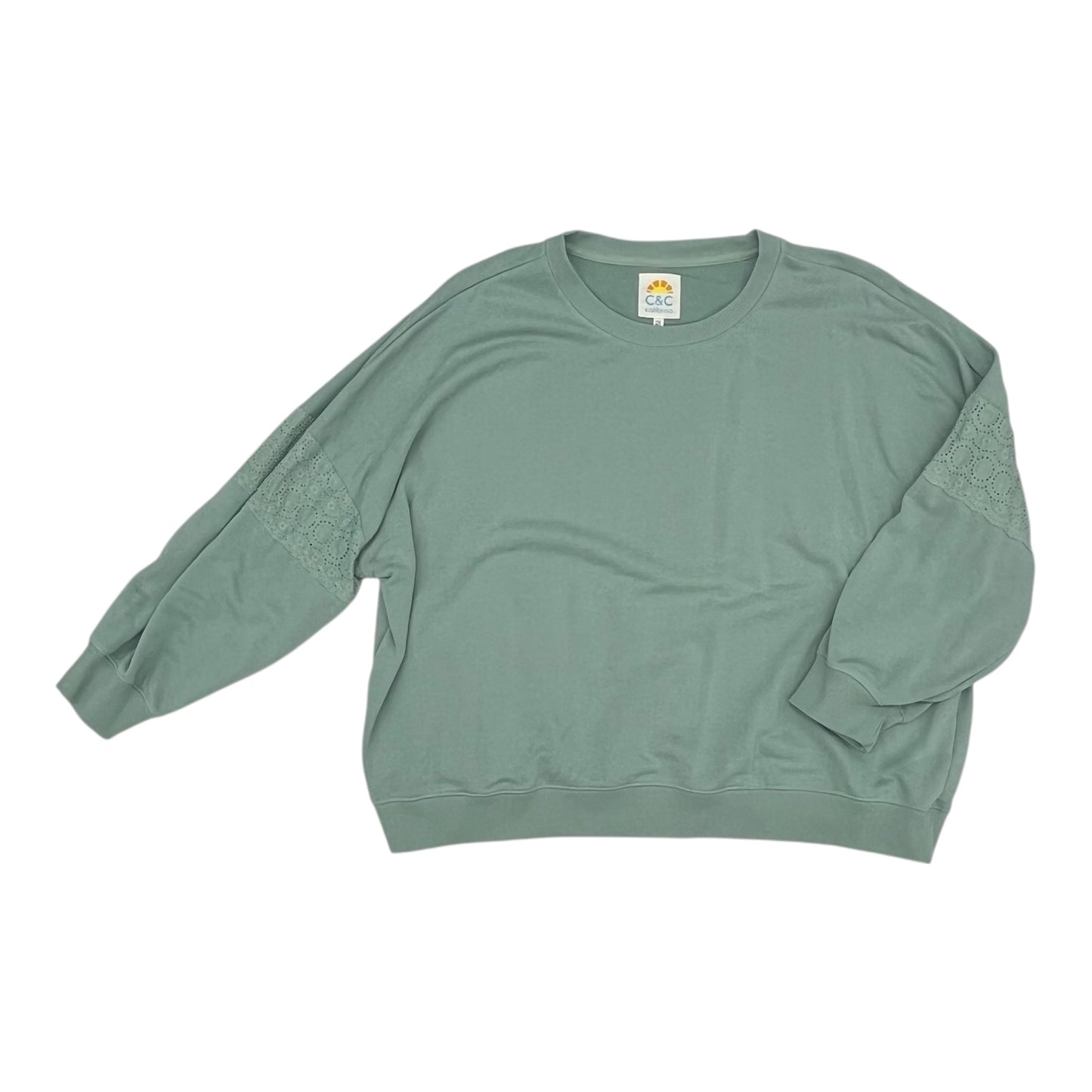 Sweatshirt Crewneck By C And C In Green, Size:2X