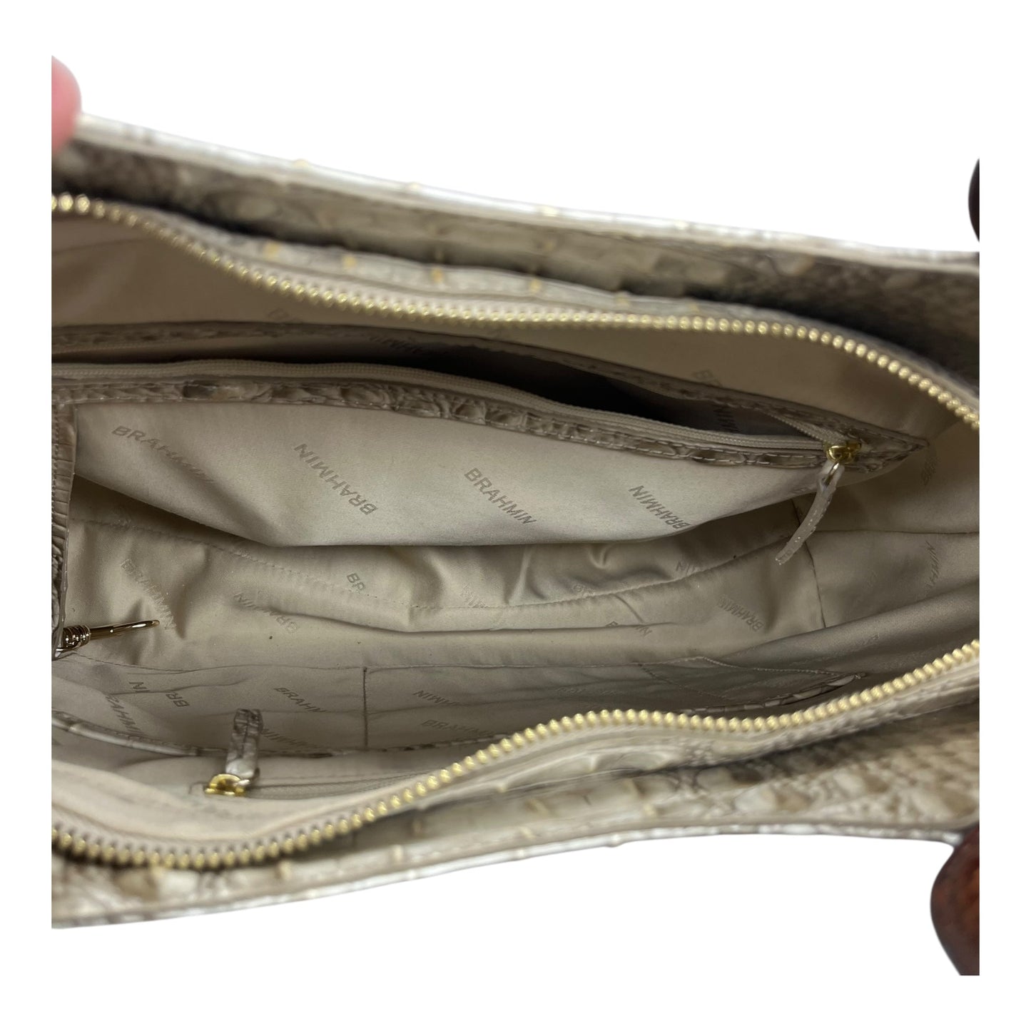 Handbag Designer By Brahmin In Tan, Size:Large