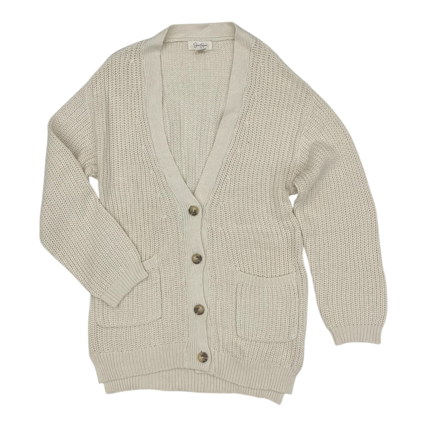 Sweater Cardigan By Jessica Simpson In Cream, Size:L