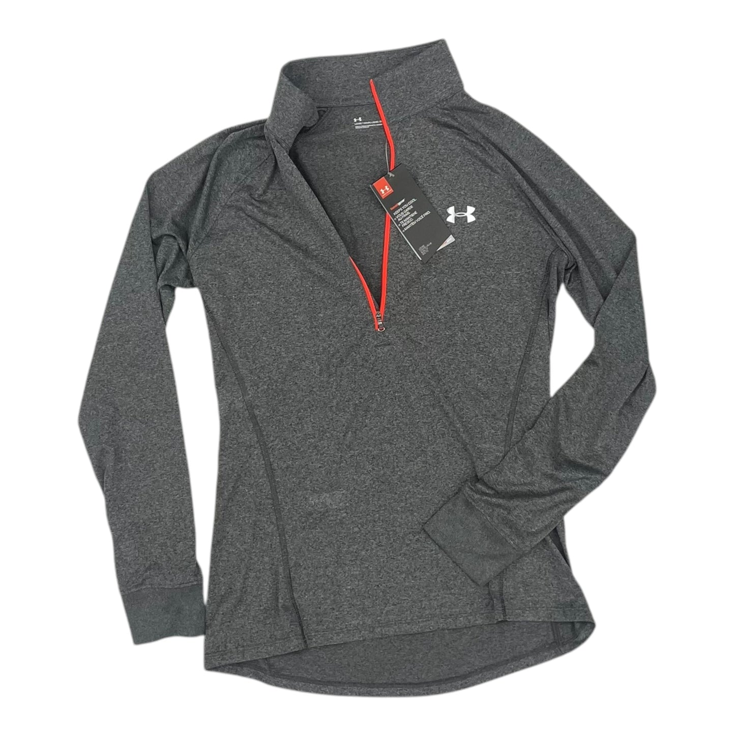 Athletic Top Ls Collar By Under Armour In Grey, Size:M