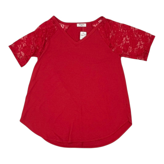 Top Ss By Zenana Outfitters In Red, Size:1X