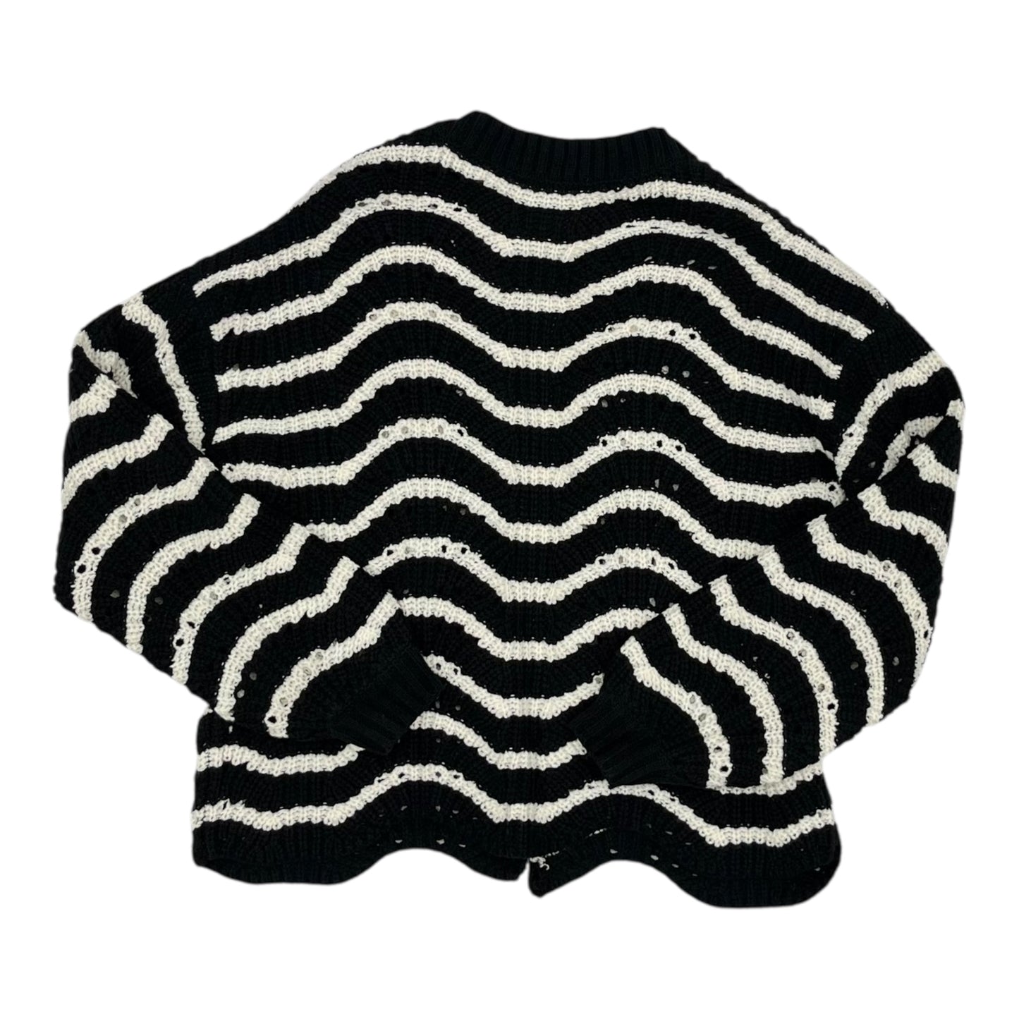 Sweater Cardigan By Jessica Simpson In Black & White, Size:L