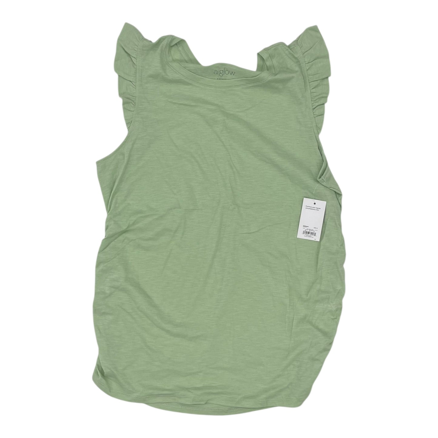 MATERNITY TOP SLEEVELESS by A GLOW in GREEN, Size:XL