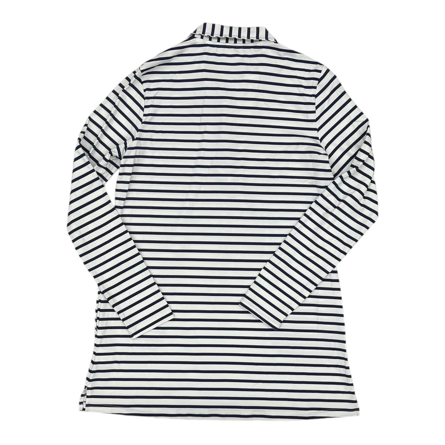 Athletic Top Ls Collar By Lands End In Blue & White, Size:S