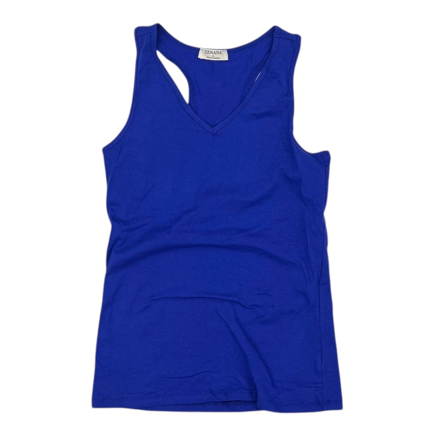 Tank Top By Zenana Outfitters In Blue, Size:L