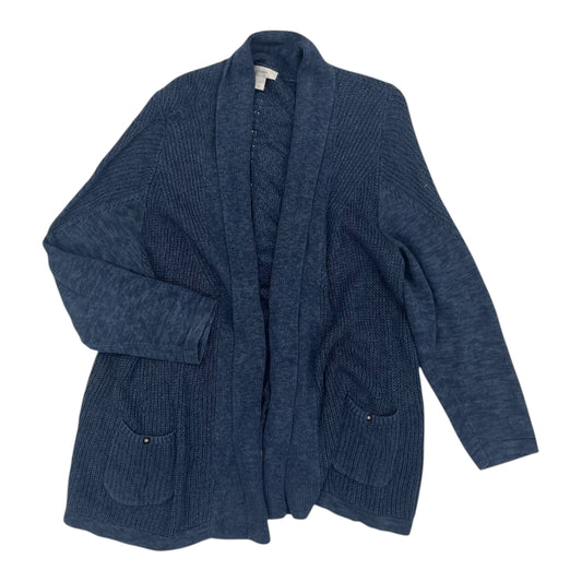 Sweater Cardigan By Cj Banks In Blue, Size:2X