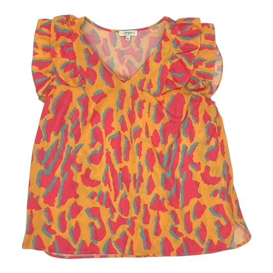 Blouse Ss By Umgee In Animal Print, Size:Xl