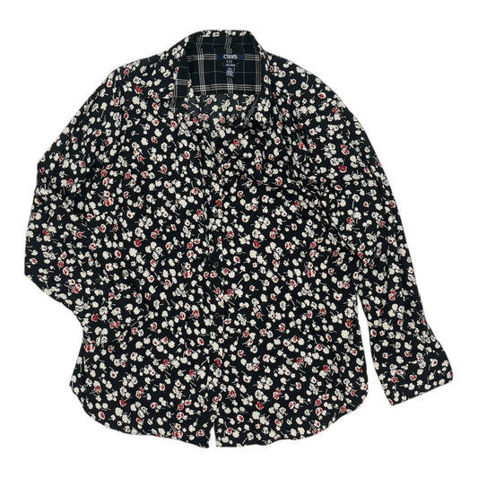 Blouse Ls By Chaps In Black & Red, Size:1
