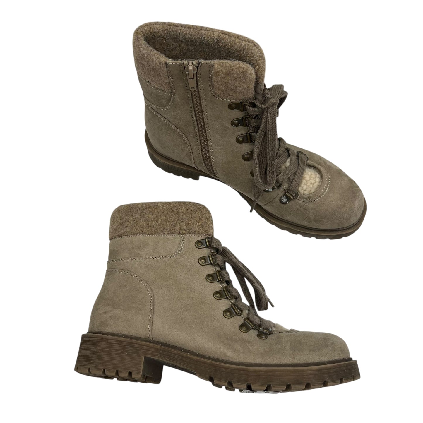 Boots Ankle Flats By Crown Vintage In Tan, Size:7.5