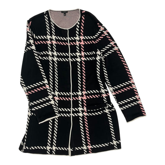 Sweater Cardigan By Talbots In Black & Pink, Size:Xl