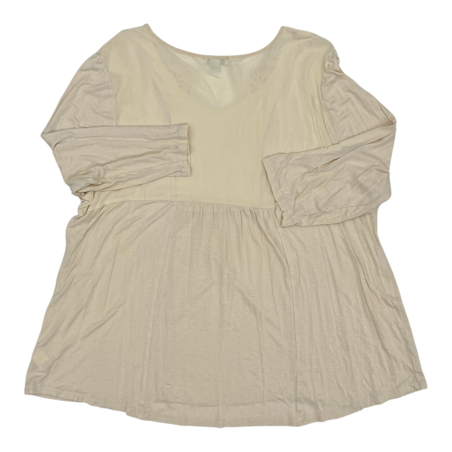 Blouse Ls By One World In Cream, Size:3X
