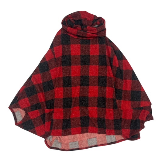 Poncho By Clothes Mentor In Black & Red, Size:M