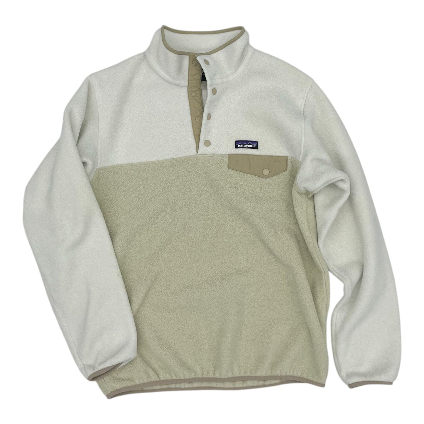 Athletic Sweatshirt Collar By Patagonia In Cream & Tan, Size:L