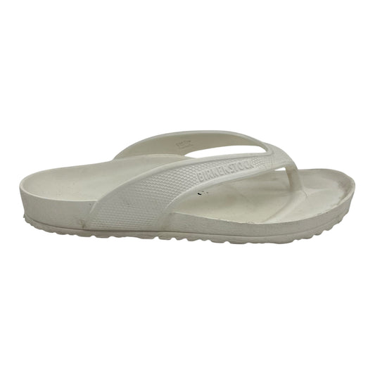 Sandals Flip Flops By Birkenstock In White, Size:10