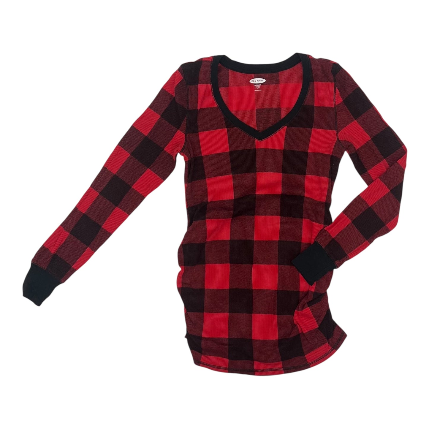 MATERNITY TOP LS by OLD NAVY in BLACK & RED, Size:S