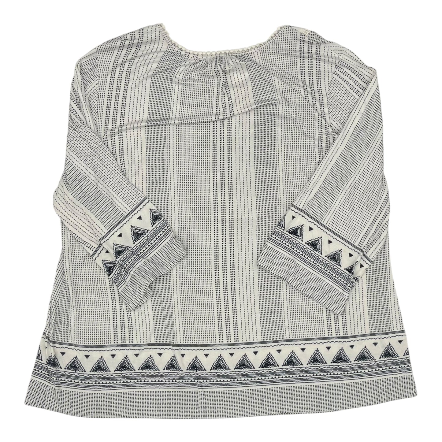 Tunic Ls By Daniel Rainn In Blue & Cream, Size:3X