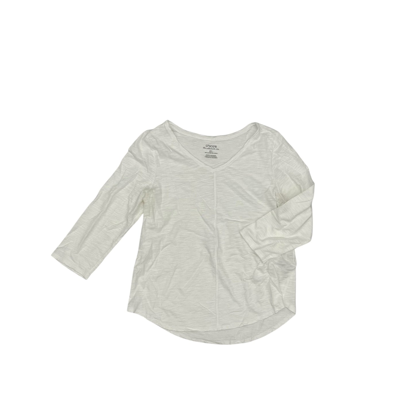 Top 3/4 Sleeve By Chicos In Cream, Size:M