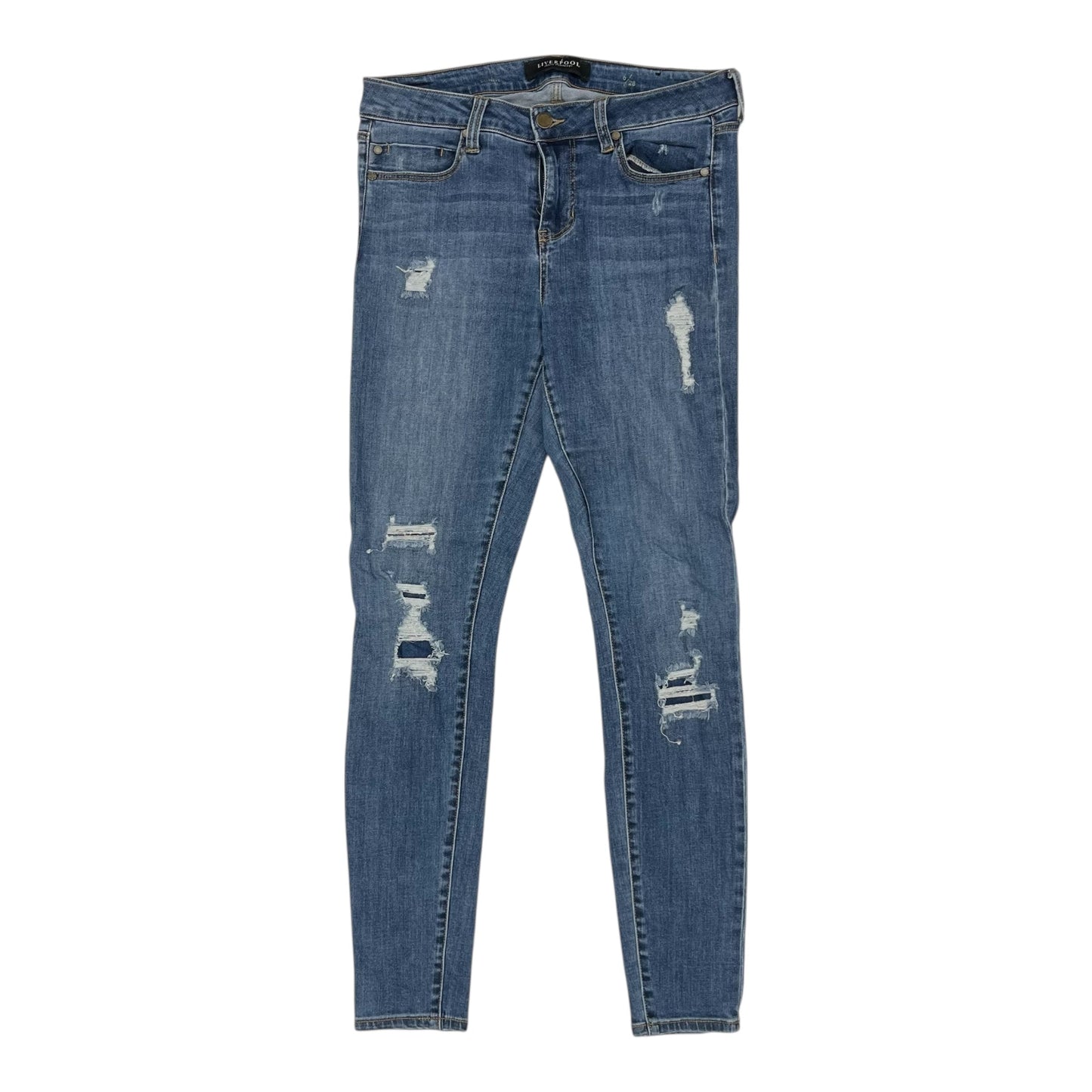 Jeans Skinny By Liverpool In Blue Denim, Size:6