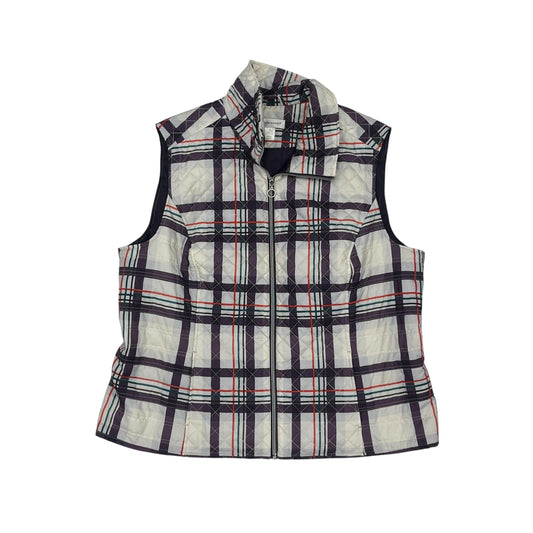 Vest Puffer & Quilted By Christopher And Banks In Plaid Pattern, Size:Xl