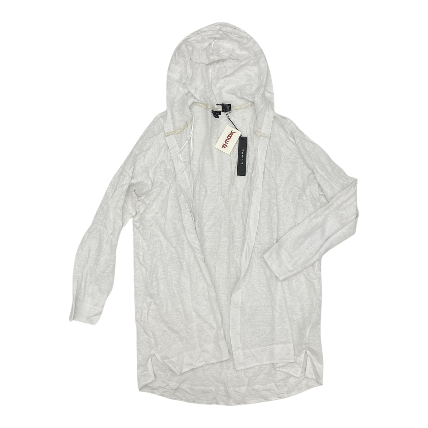 Cardigan By Tahari In White, Size:1X