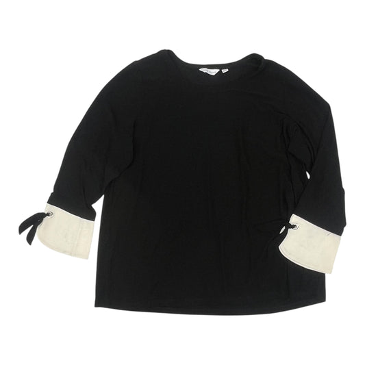 Blouse Ls By Susan Graver In Black, Size:2X