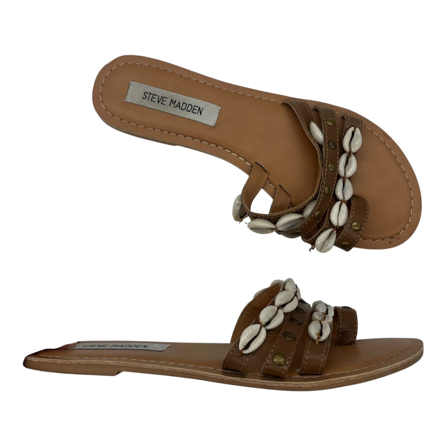 Sandals Flats By Steve Madden In Brown, Size:8