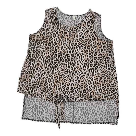 Blouse Sleeveless By Cato In Animal Print, Size:3X