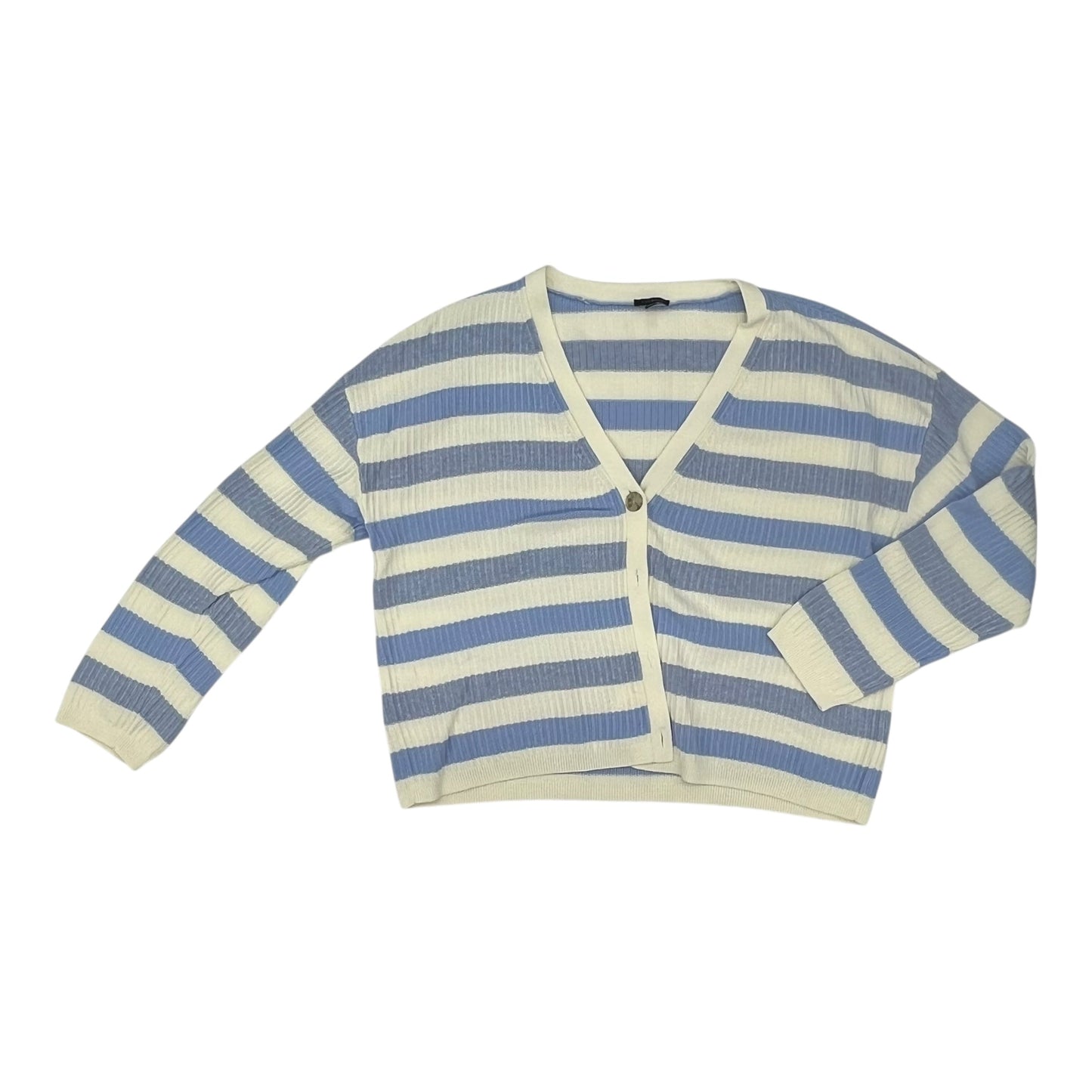 Sweater Cardigan By Talbots In Blue & White, Size:Xl