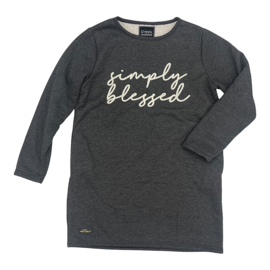 Sweatshirt Crewneck By Simply Southern In Grey, Size:L