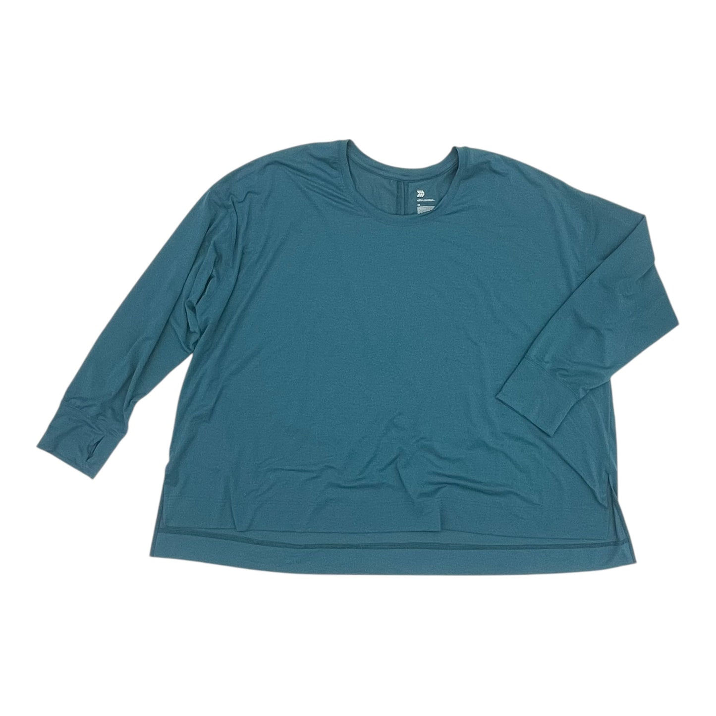 Athletic Top Ls Crewneck By All In Motion In Teal, Size:4X