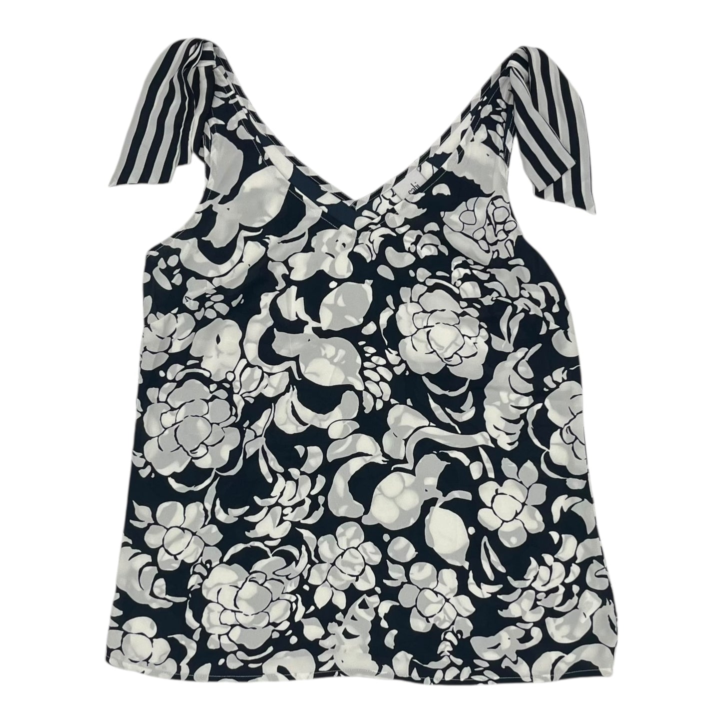 Blouse Sleeveless By Cabi In Blue & White, Size:S