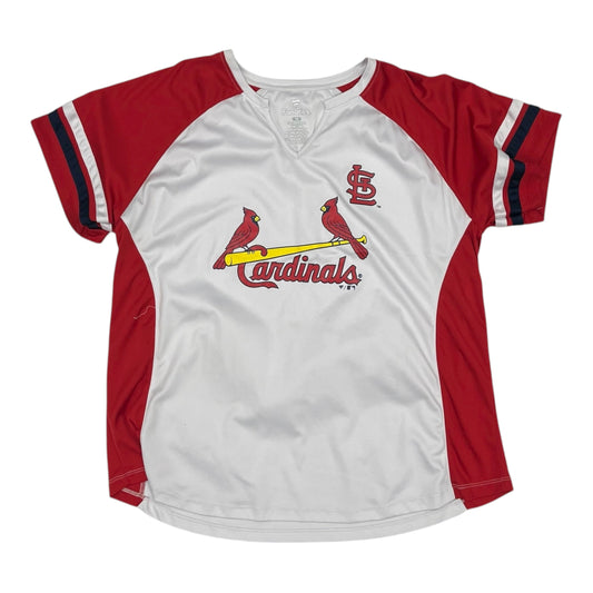 Athletic Top Ss By Fanatics In Red & White, Size:1X